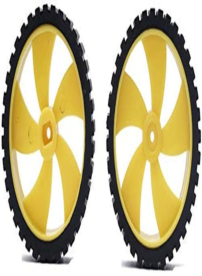 QBM D&V wheel-4512 Robot Durable Rubber Tire Yellow wheel 45mm for BO DC Motor - Image 4